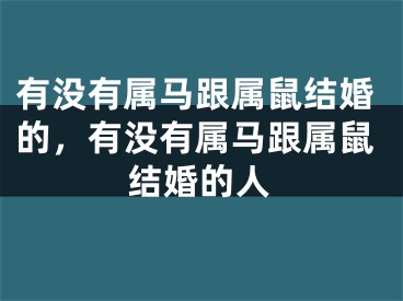 有没有属马跟属鼠结婚的，有没有属马跟属鼠结婚的人