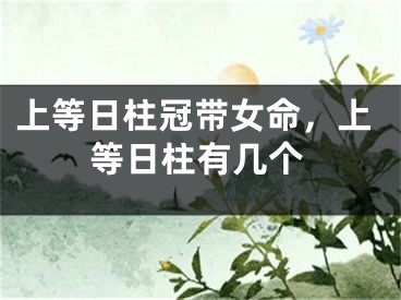 上等日柱冠带女命，上等日柱有几个