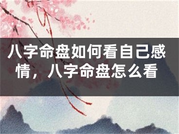 八字命盘如何看自己感情，八字命盘怎么看