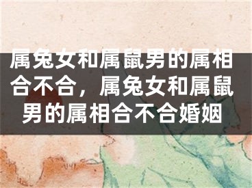 属兔女和属鼠男的属相合不合，属兔女和属鼠男的属相合不合婚姻