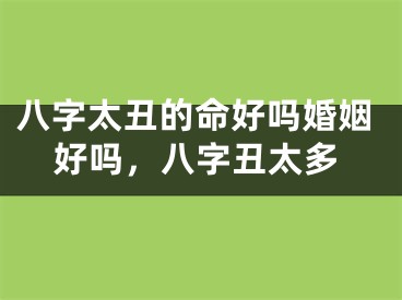 八字太丑的命好吗婚姻好吗，八字丑太多