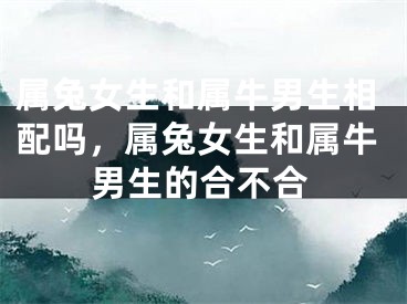属兔女生和属牛男生相配吗，属兔女生和属牛男生的合不合