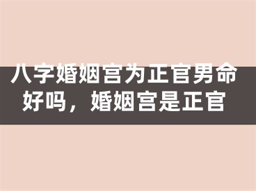 八字婚姻宫为正官男命好吗，婚姻宫是正官