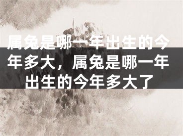 属兔是哪一年出生的今年多大，属兔是哪一年出生的今年多大了