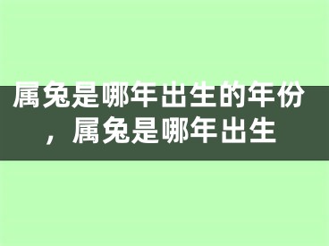 属兔是哪年出生的年份，属兔是哪年出生