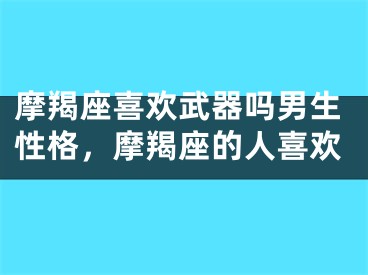 摩羯座喜欢武器吗男生性格，摩羯座的人喜欢