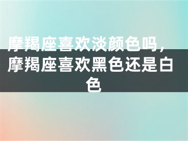 摩羯座喜欢淡颜色吗，摩羯座喜欢黑色还是白色