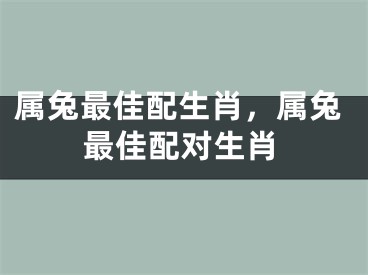 属兔最佳配生肖，属兔最佳配对生肖