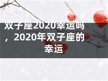 双子座2020幸运吗，2020年双子座的幸运