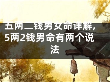 五两二钱男女命详解,5两2钱男命有两个说法