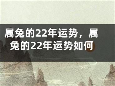 属兔的22年运势，属兔的22年运势如何