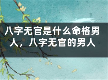 八字无官是什么命格男人，八字无官的男人