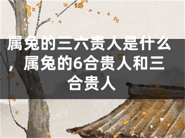 属兔的三六贵人是什么，属兔的6合贵人和三合贵人