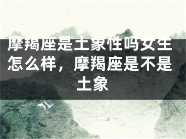 摩羯座是土象性吗女生怎么样，摩羯座是不是土象