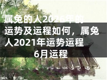 属兔的人2026年的运势及运程如何，属兔人2021年运势运程6月运程