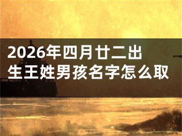 2026年四月廿二出生王姓男孩名字怎么取