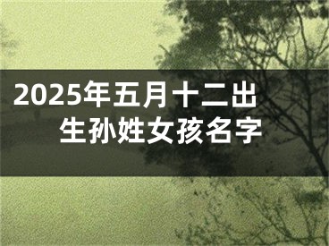 2025年五月十二出生孙姓女孩名字