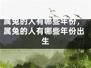 属兔的人有哪些年份，属兔的人有哪些年份出生