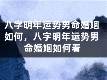 八字明年运势男命婚姻如何，八字明年运势男命婚姻如何看