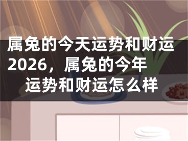 属兔的今天运势和财运2026，属兔的今年运势和财运怎么样