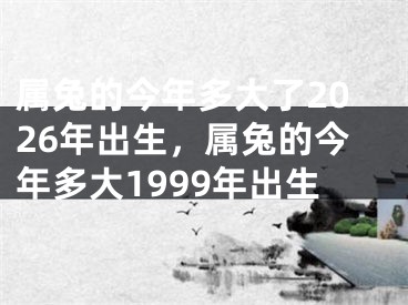 属兔的今年多大了2026年出生，属兔的今年多大1999年出生