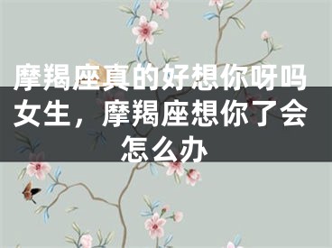 摩羯座真的好想你呀吗女生，摩羯座想你了会怎么办