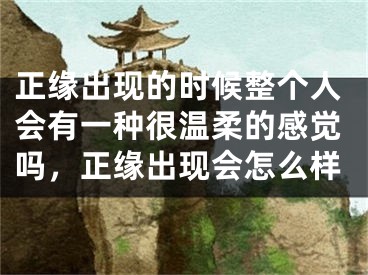 正缘出现的时候整个人会有一种很温柔的感觉吗，正缘出现会怎么样