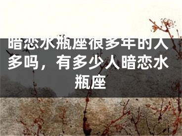 暗恋水瓶座很多年的人多吗，有多少人暗恋水瓶座