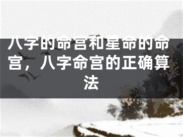 八字的命宫和星命的命宫，八字命宫的正确算法
