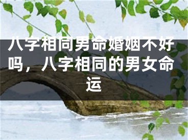 八字相同男命婚姻不好吗，八字相同的男女命运