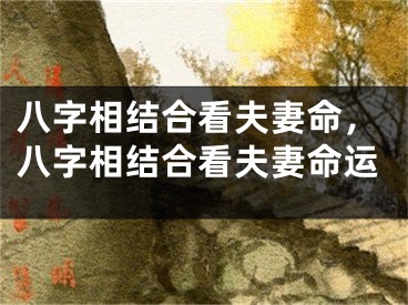 八字相结合看夫妻命，八字相结合看夫妻命运
