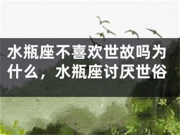 水瓶座不喜欢世故吗为什么,水瓶座讨厌世俗