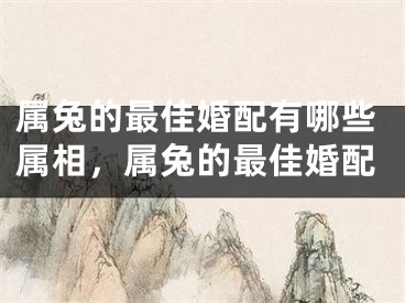 属兔的最佳婚配有哪些属相，属兔的最佳婚配