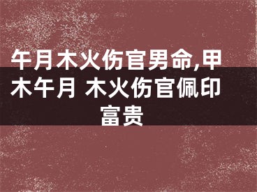午月木火伤官男命,甲木午月 木火伤官佩印 富贵