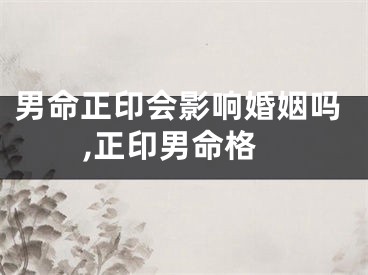 男命正印会影响婚姻吗,正印男命格