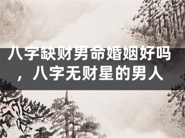 八字缺财男命婚姻好吗,八字无财星的男人