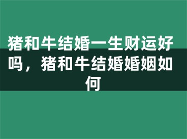 猪和牛结婚一生财运好吗，猪和牛结婚婚姻如何
