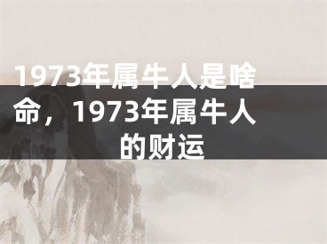1973年属牛人是啥命，1973年属牛人的财运