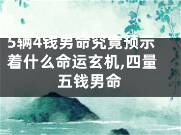 5辆4钱男命究竟预示着什么命运玄机,四量五钱男命