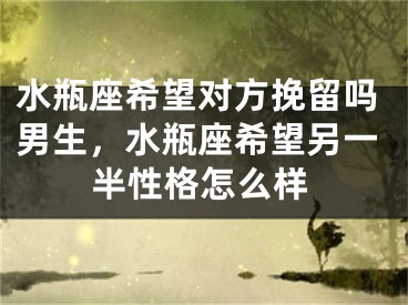 水瓶座希望对方挽留吗男生，水瓶座希望另一半性格怎么样