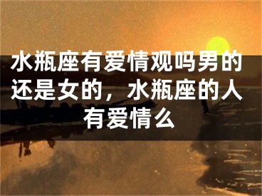 水瓶座有爱情观吗男的还是女的，水瓶座的人有爱情么