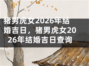 猪男虎女2026年结婚吉日,猪男虎女2026年结婚吉日查询