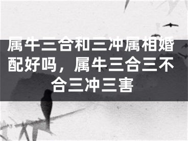 属牛三合和三冲属相婚配好吗，属牛三合三不合三冲三害