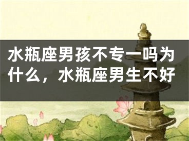 水瓶座男孩不专一吗为什么，水瓶座男生不好