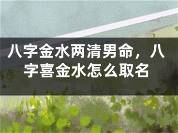 八字金水两清男命，八字喜金水怎么取名