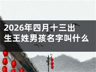 2026年四月十三出生王姓男孩名字叫什么