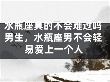 水瓶座真的不会难过吗男生，水瓶座男不会轻易爱上一个人