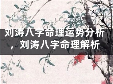 刘涛八字命理运势分析，刘涛八字命理解析