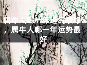 属牛人哪一年运气最好，属牛人哪一年运势最好