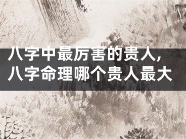八字中最厉害的贵人,八字命理哪个贵人最大